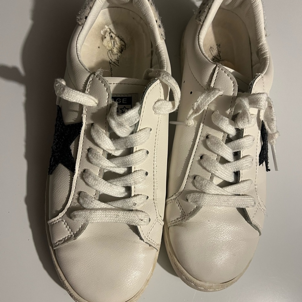 Vintage Havana Carla White Leopard Star Accent Sneakers - Picture 3 of 7